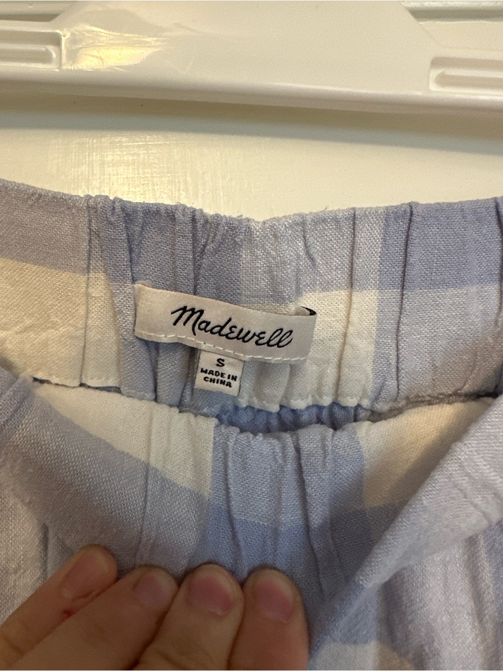 Madewell Linen-Blend Side-Button Midi Skirt in Gingham Check – Size Small - Picture 6 of 7